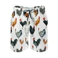thumbnail image 1 of Farm Roosters Beach Board Shorts with Pockets Mens Swim Trunks Quick Dry Stretch Board Shorts with Soft Mesh Lining Novelty Beach Short with Pockets Summer Boardshorts, 1 of 7