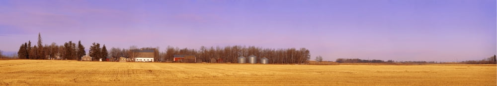 Farm Scene North Of Calgary Alberta Canvas Art - Corey Hochachka Design Pics (57 x 10)