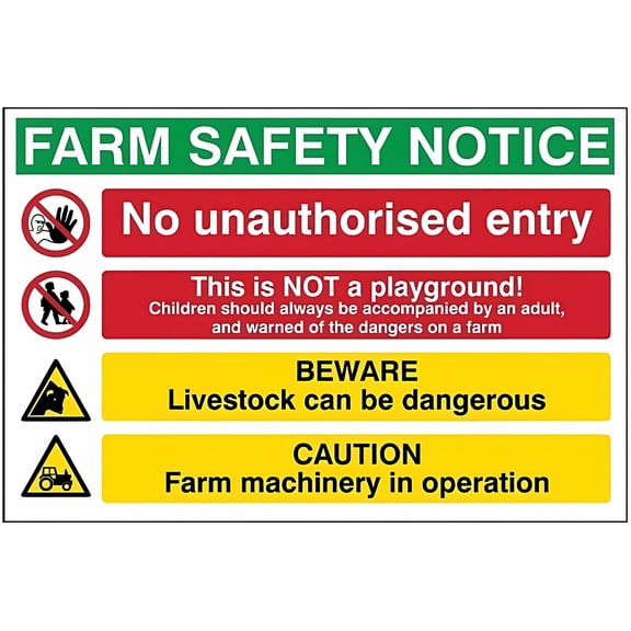 Farm Security Notice Sign - 12×8 Inches, Site Security Metal Sign, Danger Warning Caution Indoor Outdoor Decor