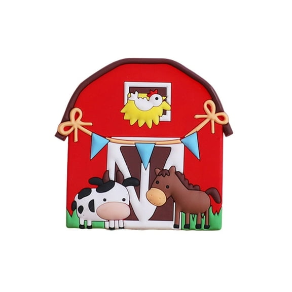 Farm Animal Cake Topper Lamb Ponies Piglet Chicken Duck Figure for Kids' Birthday Cake Party Decoration