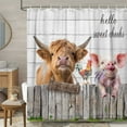 thumbnail image 1 of Farm Shower Curtain,Highland Cow Shower Curtains for Bathroom Rustic Chicken Pig Animal Farmhouse Bathroom Decor Design Waterproof Fabric Bath Accessories with Hooks 47x64inch, 1 of 3