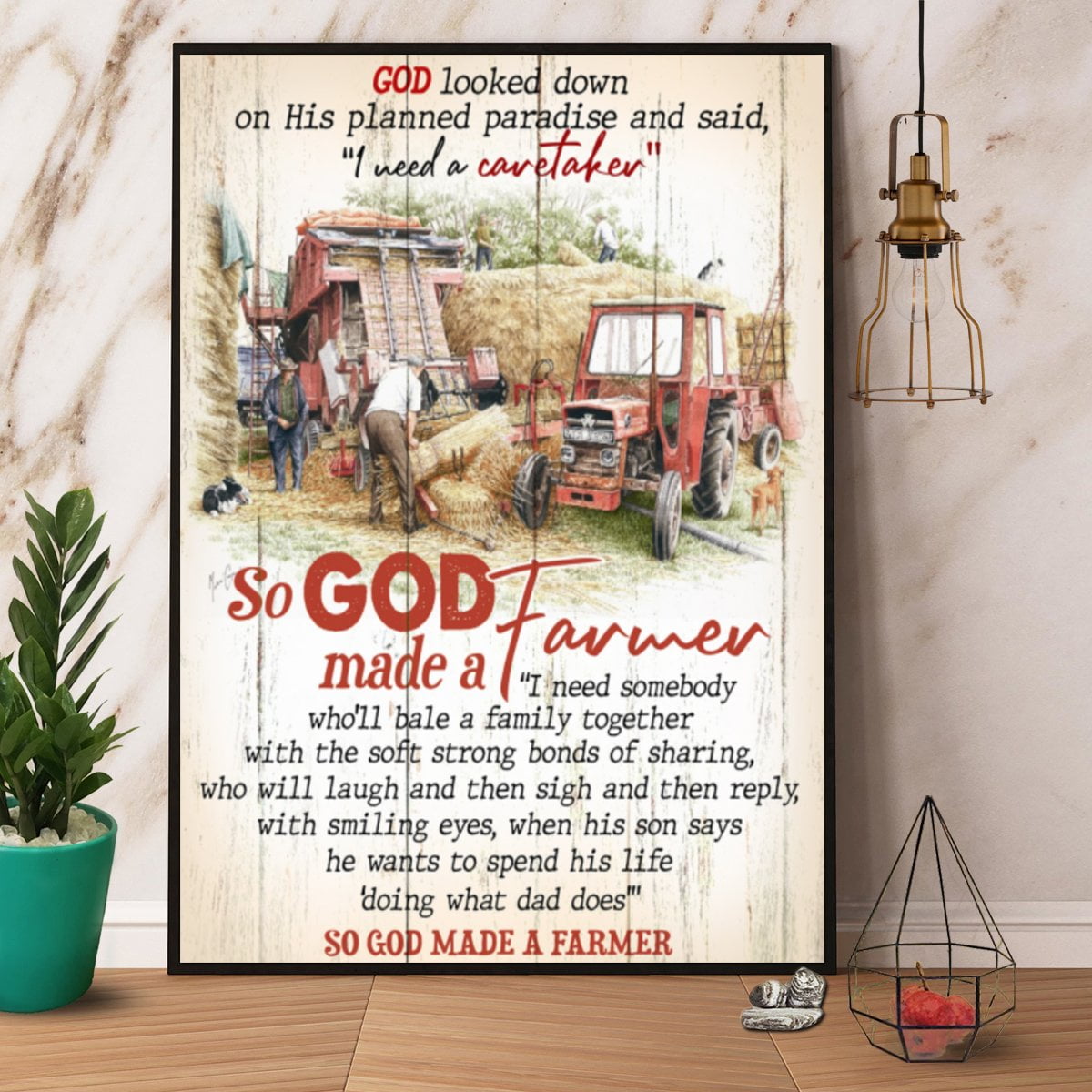 Farm So God Made A Farmer Paper Poster No Frame 24 x 36 Inch Poster ...