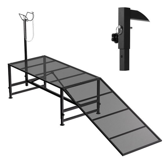 Farm Stand for Animals, Sheep Trim Stand, Goat Farm Stand, 23" Wide Ramp, Iron Reinforce Crossbeams, for Pony, Healing, Brushing