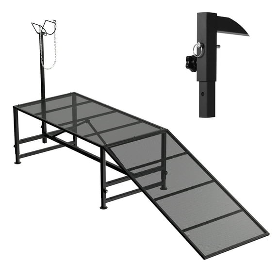 Farm Stand for Animals, Sheep Trim Stand, Goat Farm Stand, 23" Wide Ramp, Iron Reinforce Crossbeams, for Pony, Healing, Brushing