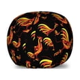 thumbnail image 1 of Farm Storage Toy Bag Chair, Warm Colored Curled Ornamental Abstract Plumy Roosters Fowls, Stuffed Animal Organizer Washable Bag, Large Size, Charcoal Grey Multicolor, by Ambesonne, 1 of 3
