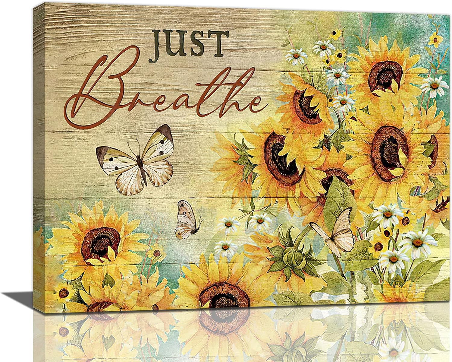 Farm Sunflower Daisy Bathroom Decor Wall Art Rustic Farmhouse Floral