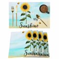 thumbnail image 1 of Farm Sunflowers Placemats Set of 8, Idyllic Country Botanical Bee Turquoise Placemats for Dining Table, Place Mats for Kitchen Tabletop, Waterproof Wipeable Dining Table Mats Set, 1 of 9