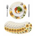thumbnail image 1 of Farm Sunflowers Round 13 Inch Placemats Set of 8, Retro Flowers Butterfly Botanical Beige HeatResistant Non Slip Place Mats for Dining Table, Wipeable Braided Kitchen Table Mats for Housewarming, 1 of 9