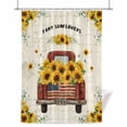 thumbnail image 1 of Farm Sunflowers Shower Curtain, 72" x 72", Summer Yellow Floral Leaves Red Truck Beige Waterproof Bathroom Curtain Washable Shower Curtain Set with 12 Hooks, 1 of 8