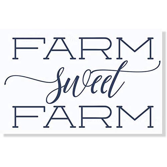 Farm Sweet Farm Vinyl Lettering Art Wall Decals Home Decor Quote, 36x20-Inch Deep Blue