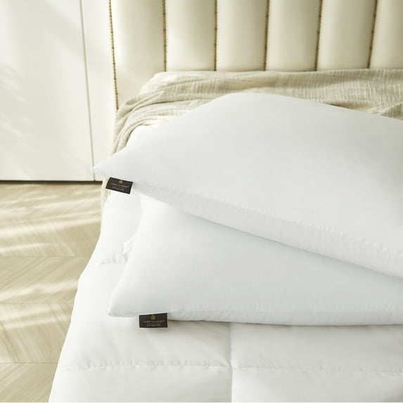 Farm To Home Organic Blended Cotton Softy Around Feather And Down Pillow (Set of 2) - White Jumbo - Set of 2
