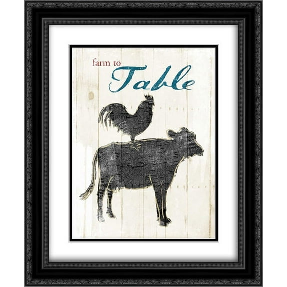 Farm To Table 2x Matted 20x24 Black Ornate Framed Art Print by OnRei