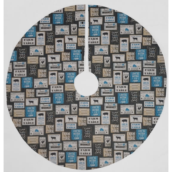 Farm To Table Christmas Tree Skirt By Penny's Needful Things (Blue) (Round)