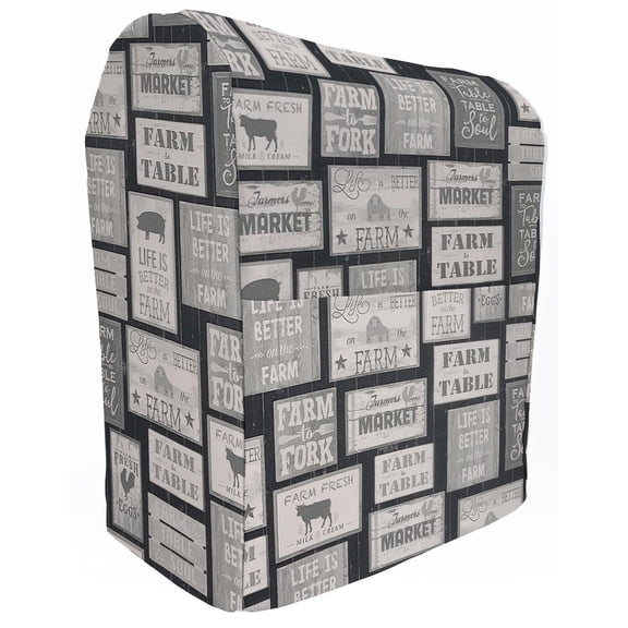 Farm To Table Cover Compatible with Hamilton Beach 4 Quart 7 Speed Tilt Head Stand Mixer by Penny's Needful Things (Gray)