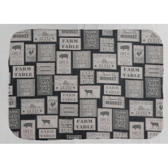 Farm To Table Dish Drying Mat by Penny's Needful Things (Yellow) (Gray)