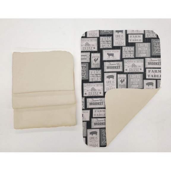 Farm To Table Hand Towels (Set of 4) by Penny's Needful Things (Towel Color: Off White) (Gray)