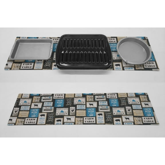 Farm To Table Hot Pads or Hot Pad Runner by Penny's Needful Things (Small: 11 x 18) (Blue)