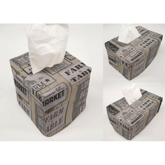 Farm To Table Tissue Box Cover by Penny's Needful Things (Short Rectangle) (Cream)