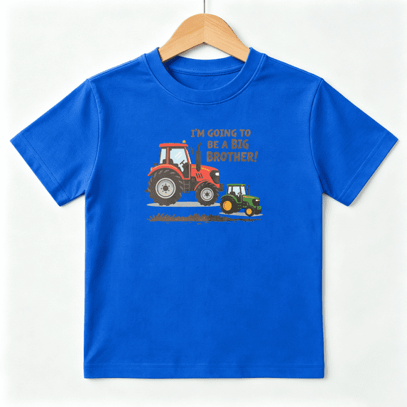 Farm Tractor Boys Graphic Tees Sibling Kids T-Shirt 100% Cotton Short Sleeve Tops Ages 4-13Y