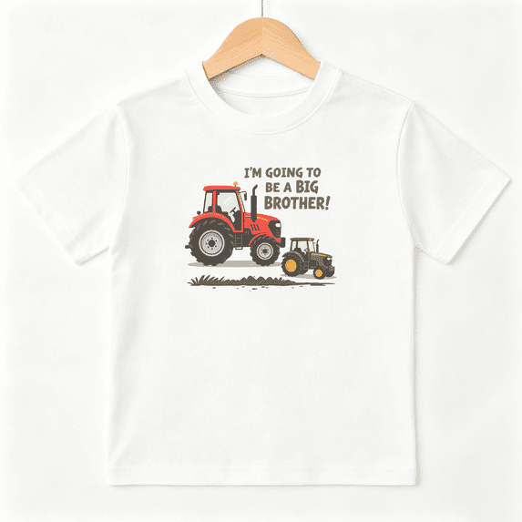 Farm Tractor Boys Graphic Tees Sibling Kids T-Shirt 100% Cotton Short Sleeve Tops Ages 4-13Y