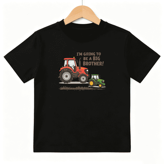 Farm Tractor Boys Graphic Tees Sibling Kids T-Shirt 100% Cotton Short Sleeve Tops Ages 4-13Y