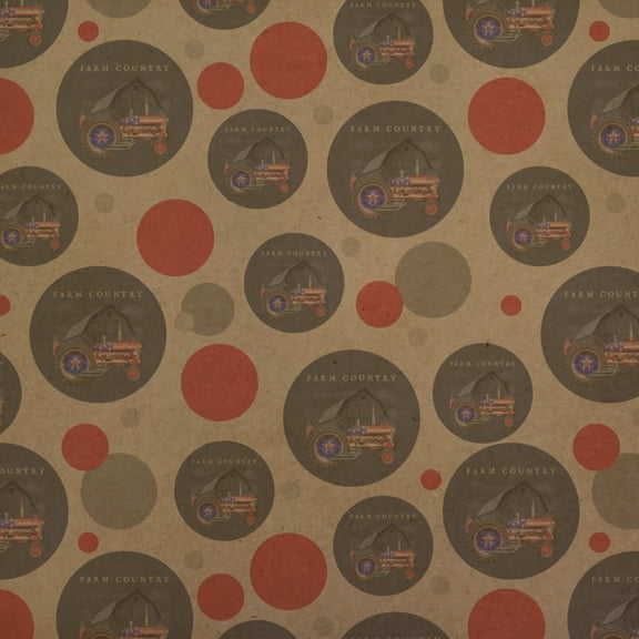 Farm Tractor Country USA American Flag Barn Farming Premium Kraft Gift Wrap Wrapping Paper Roll