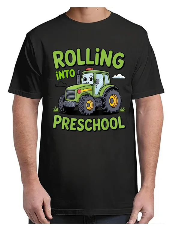 Farm Tractor Lover First Day of Preschool T-Shirt Vibe for Adults S-4XL