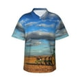 thumbnail image 1 of Farm Tractor Men'S 3d Print Casual Button Down Shirts, Novelty Hawaiian Short Sleeves Xl, 1 of 8