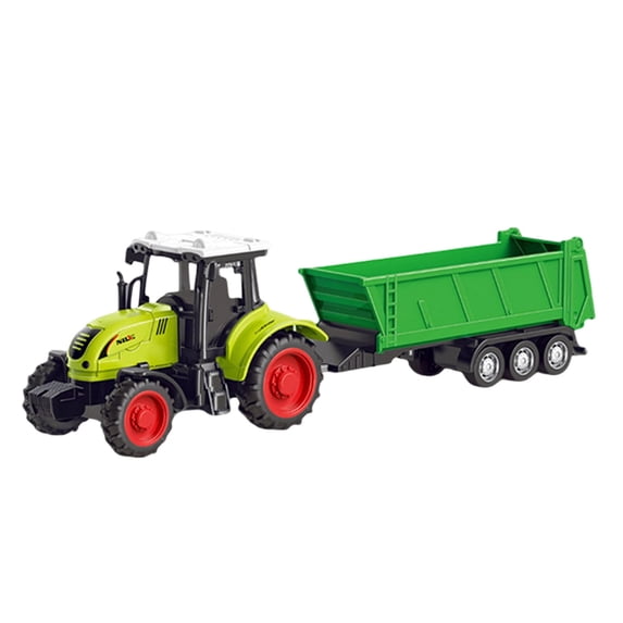 Farm Tractor Model Toys with Flarebox Wagon Push-and-Slide Agricultural Vehicle Toy Realistic Farm Scene Desktop Ornament Durable Collectible Model for Farm Enthusiasts