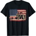 thumbnail image 1 of Farm Tractor Proud Farmer Patriotic American Flag Tractor T-Shirt, 1 of 4
