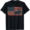 thumbnail image 1 of Farm Tractors USA Flag Patriotic Farming Gift T-Shirt, 1 of 4