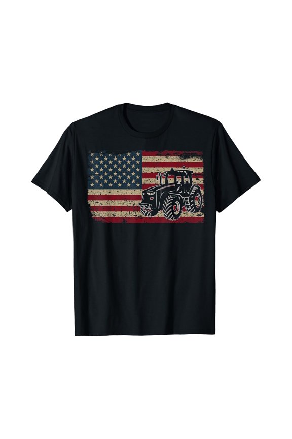 Farm Tractors Usa Flag Farming T Shirt