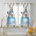 Farm Truck Animal Sheer Curtains 39 Inch Long 2 Panels, Donkeys Cows ...