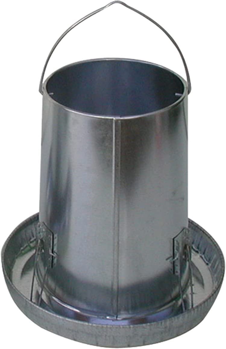 Galvanized Metal Hanging Poultry Feeder with Adjustable Flow, 25lb