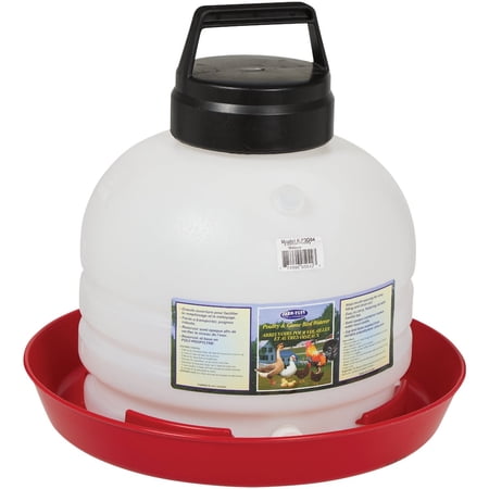 Farm Tuff P3G04 Top Fill Poultry Fountains, 3-Gallon, Red