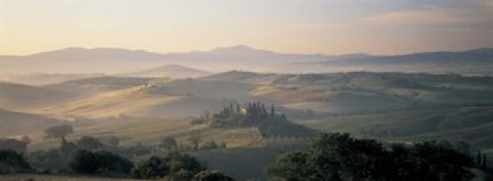 Farm Tuscany Italy Canvas Art - Panoramic Images (36 x 13)