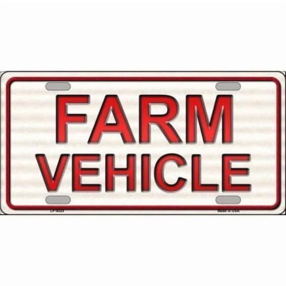 Farm Vehicle Metal License Plate