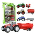 thumbnail image 1 of Farm Vehicle Toy Set Tractor Truck With Trailers Educational Kids Plaything, 1 of 9