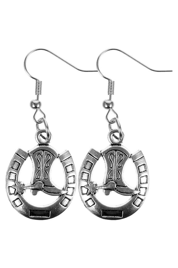 Masteelf 1 Pair Western Style Alloy Horseshoe Boot Charms for Women, Rustic Jewelry Accessories