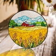 thumbnail image 1 of Farm Wheat Field Scene Glass Suncatcher, Country Decor for Mom, 7.9 in, 1 of 3
