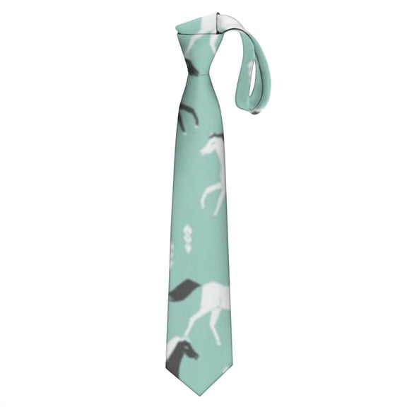 Farm & Wild Horse Print Men's Neck Tie - Elegant Wrinkle-Resistant Formal Tie for Business & Weddings