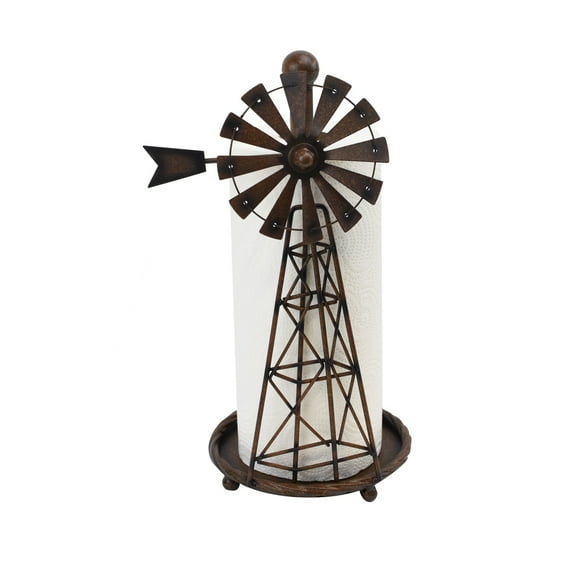Farm Windmill Paper Towel Roll Holder Rustic Kitchen Storage Essentials Farmhouse Home Decor
