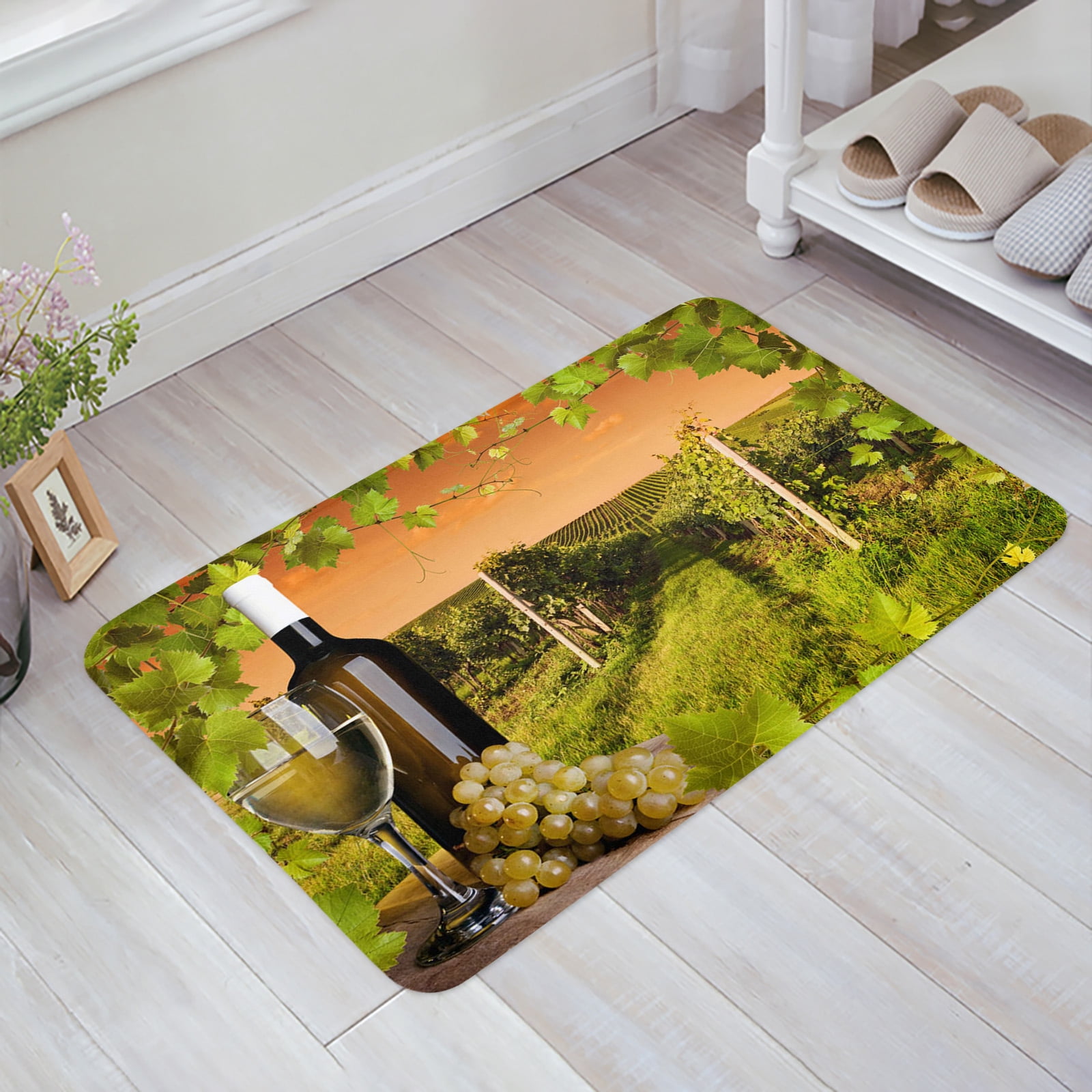 Farm Wine Grape Fruit Leaves Plant Bathroom Mat Corridor Carpet Kitchen ...