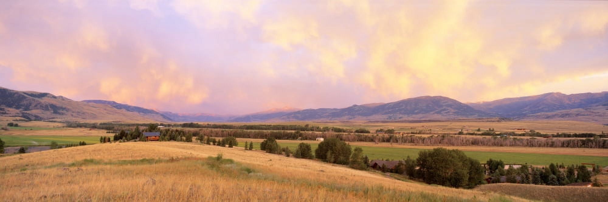 Farm With Houses Montana USA Canvas Art - Panoramic Images (27 x 9)