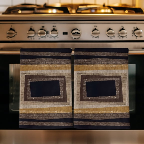 Farm Wooden Kitchen Towels Set of 1, Geometric Black Brown Wood Grain Abstract Absorbent Dish Towels for Kitchen, Microfiber Hand Towel, Quick Drying Tea Towel for Cleaning Decorative Dishcloths