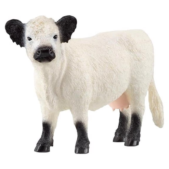 Farm World Galloway Cow Figurine - White - 6in. - Realistic Design