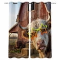thumbnail image 1 of Farm Yaks Blackout Curtains 72 Inches Long, Farmhouse Barn Funny Animals Butterfly Thermal Insulated Black Out Curtains, Darkening Window Curtain Drapes for Bedroom Living Room 52"x72" 2 Panels, 1 of 9