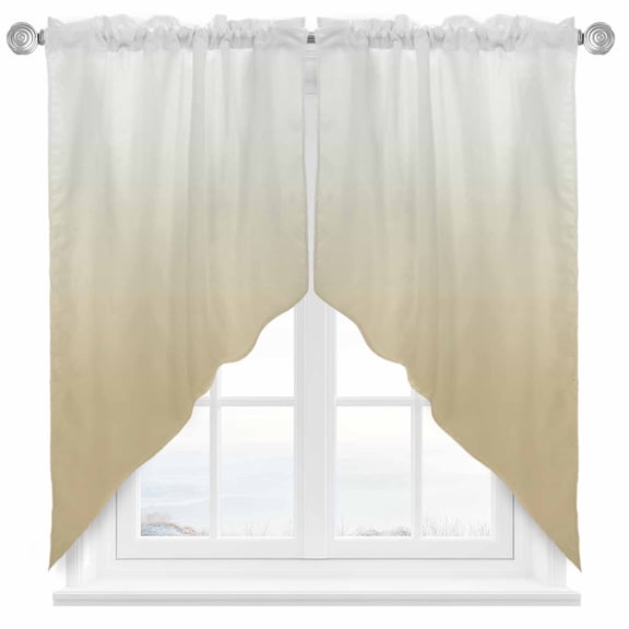 Farm Yellow Swag Valances for Windows 2 Pack Gradient Swag Kitchen Curtains 36 Inches Long Rod Pocket Short Window Treatment for Kitchen Bathroom 28"x36"