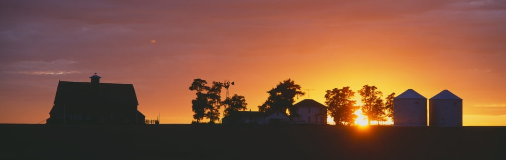 Farm at Sunset South Ritzville Route 261 SE Washington Canvas Art - Panoramic Images (27 x 9)