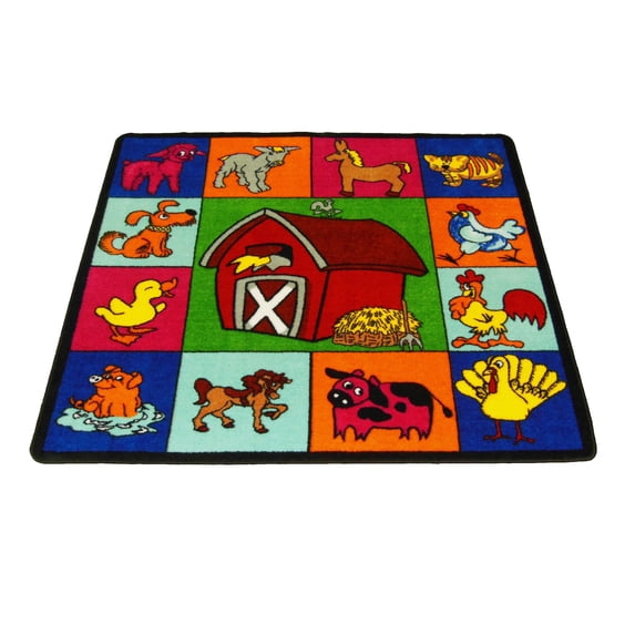 Farm for Babies Area Rug, 5' x 5'